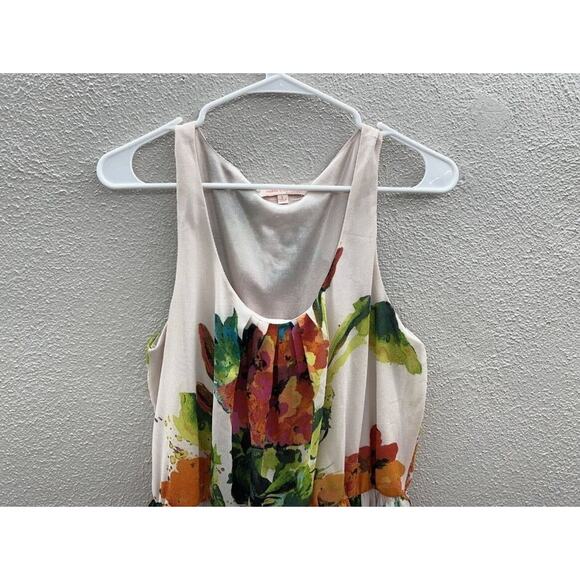 Womens Margo & Sebastian Dress Size Large White Floral Sleeveless - Picture 2 of 12